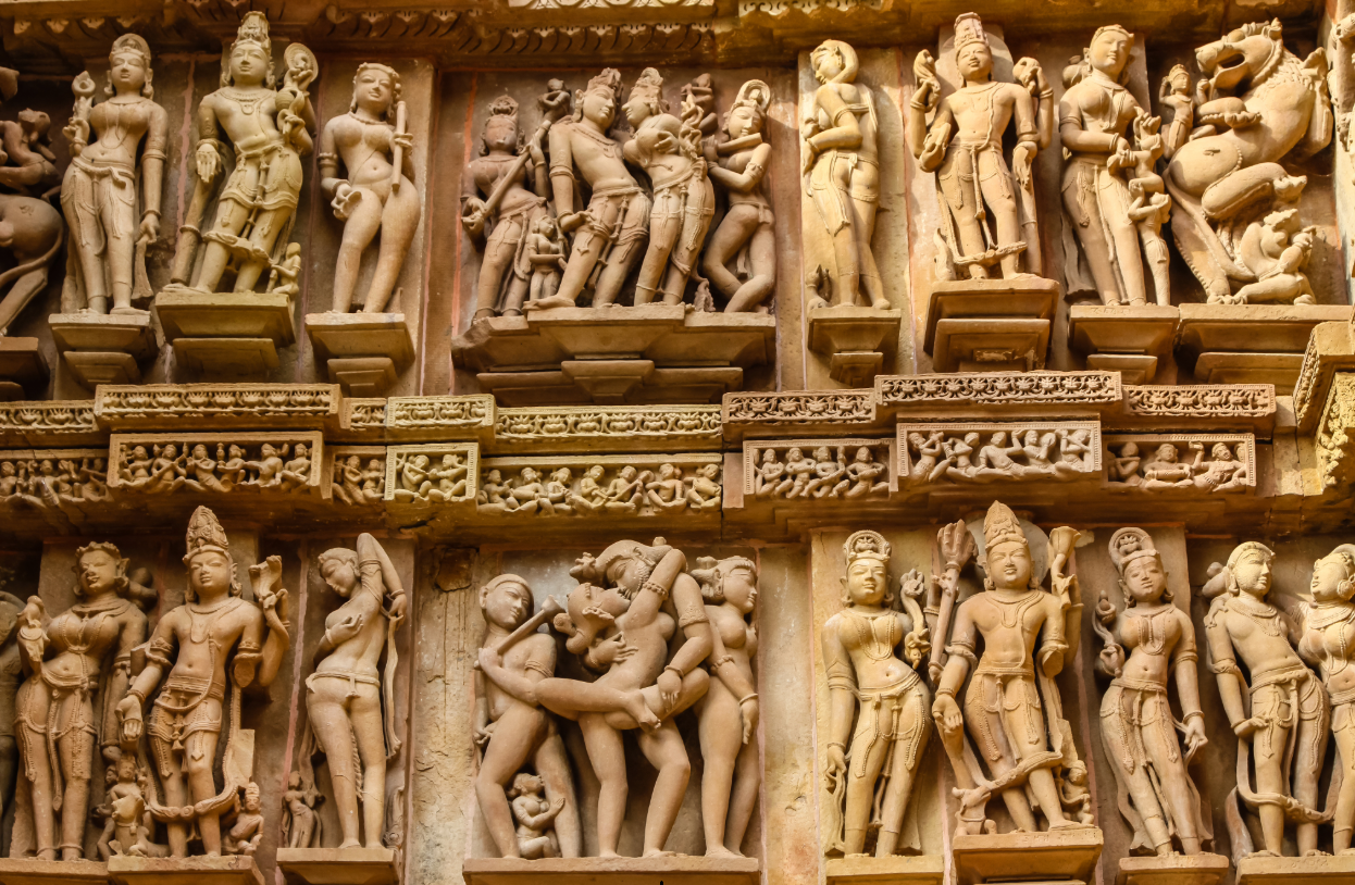 Templos de Khajuraho en Madhya Pradesh, India Central