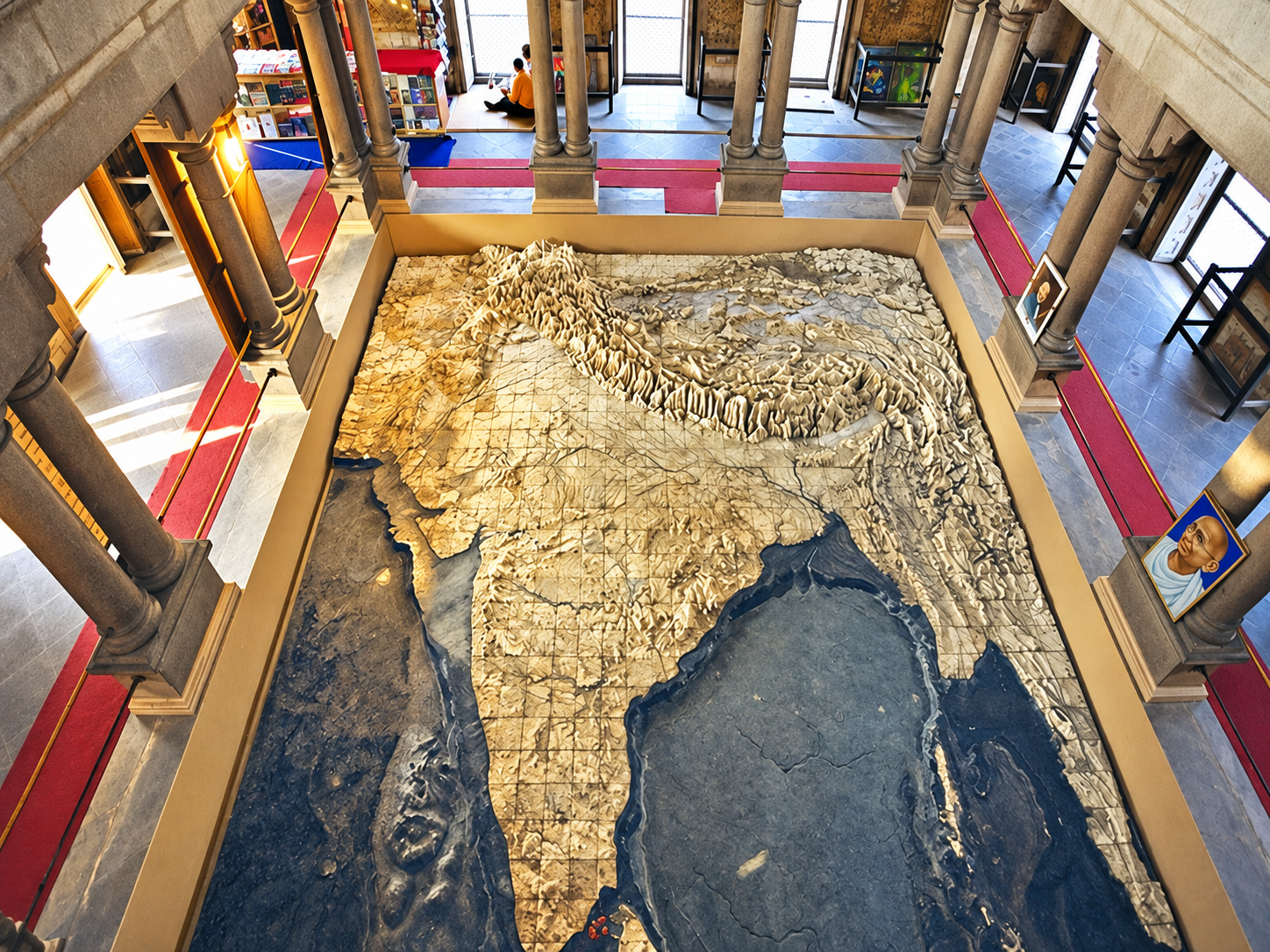 - Bharat Mata Mandir en Varanasi, conocido por su mapa en relieve de India tallado en mármol